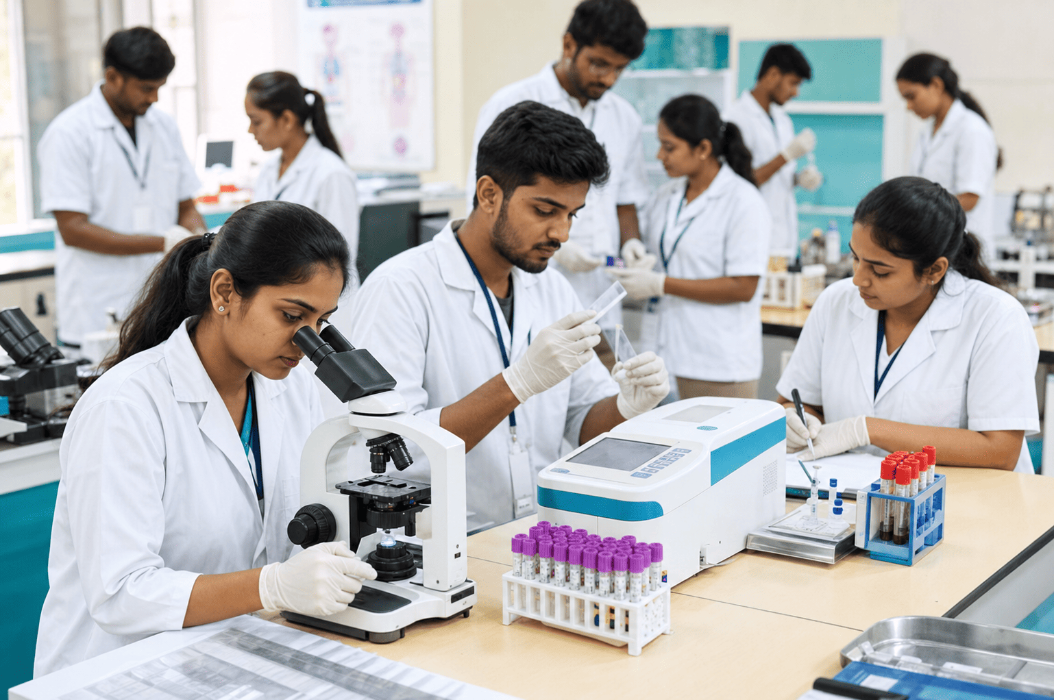 Students learning in laboratory